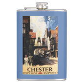 Straßen-Ansicht mit Paar-u. Turm-Uhr-Schiene Flachmann (Vorderseite)