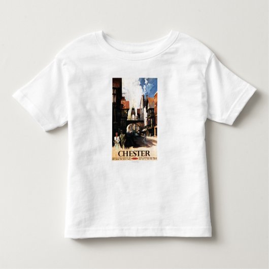 Straßen-Ansicht mit Paar-u. Turm-Uhr-Schiene Kleinkind T-shirt (Vorderseite)