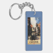 Straßen-Ansicht mit Paar-u. Turm-Uhr-Schiene Schlüsselanhänger (Vorderseite links)