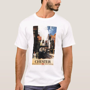 Straßen-Ansicht mit Paar-u. Turm-Uhr-Schiene T-Shirt