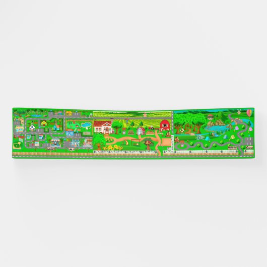 Straßen auf dem Campingplatz für Autos 2,5x12 Bann Banner (Horizontal)