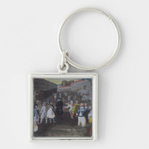 Straßen-Ausführende am Karneval Populaire Schlüsselanhänger