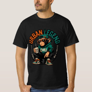 Straßen-Chill-Vibe-Crew-Affe T-Shirt