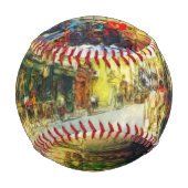 Straßen der alten Prager Wasserfarbe Baseball (Rückseite)