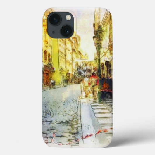 Straßen der alten Prager Wasserfarbe Case-Mate iPhone Hülle (Rückseite)