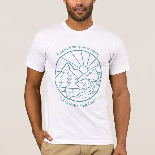 Straßen der Barmherzigkeit Landschaft Blau T-Shirt (Vorderseite)