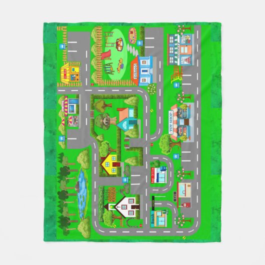 Straßen für Autos Fleecedecke (Vorderseite)