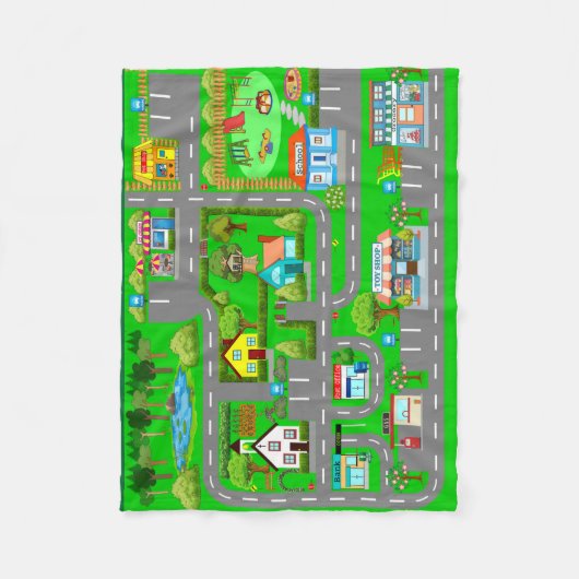 Straßen für Autos Fleecedecke (Vorderseite)