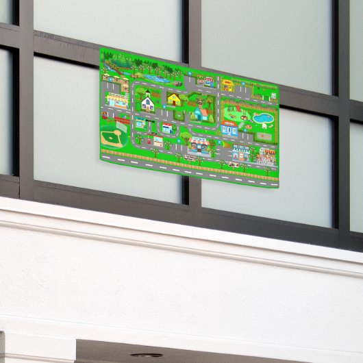 Straßen für Personenkraftwagen 2 1/2' x 4' Banner (Äußeres Gebäude)