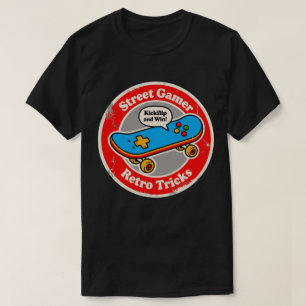 Straßen-Gamer Retro-Tricks Skateboard-Spaß T-Shirt