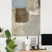 'Straßen' Graue und Beige Abstrakt Art Poster druc (Heimbüro)