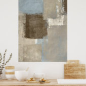 'Straßen' Graue und Beige Abstrakt Art Poster druc (Küche)