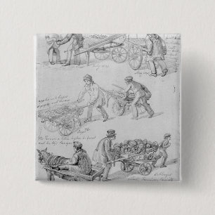 Straßen-Händler, London, 1842 Button