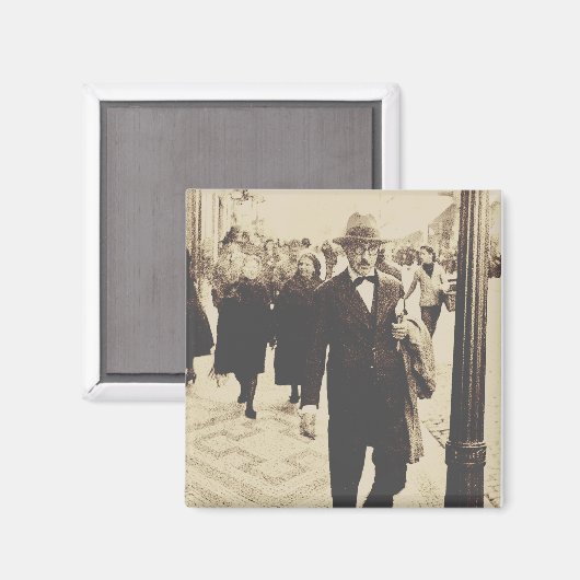 Straßen in Lissabon (Fernando Pessoa) Magnet (Vorderseite/Rückseite)