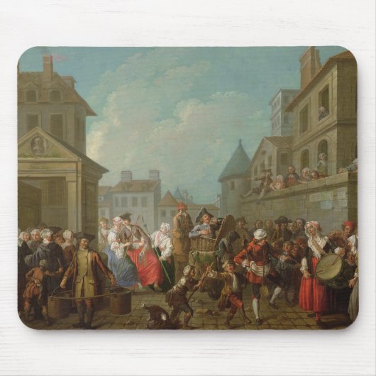 Straßen-Karneval in Paris, 1757 Mousepad (Vorne)