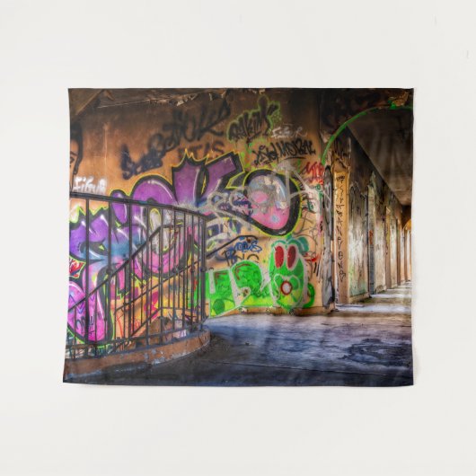 Straßen-Kunst-Graffiti-Wand-Kunst-Tapisserie Wandteppich (Vorderseite (Horizontal))