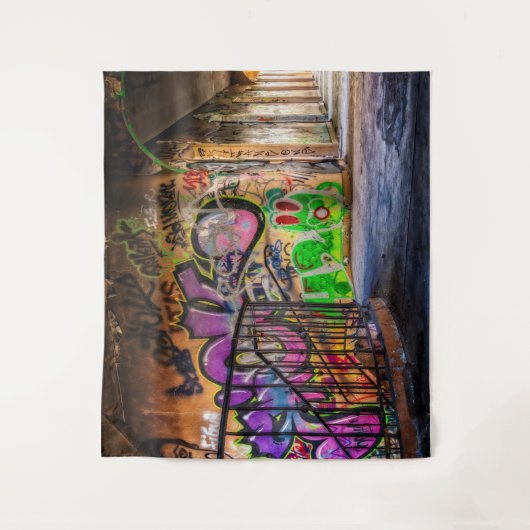 Straßen-Kunst-Graffiti-Wand-Kunst-Tapisserie Wandteppich (Vorderseite)