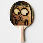 Straßen-Kunst-Katze Tischtennis Schläger (Rückseite)