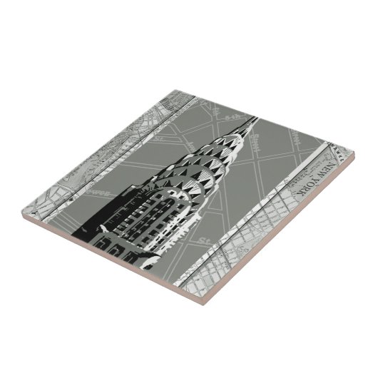 Straßen New Yorks mit dem Empire State Gebäude Fliese (Seite)