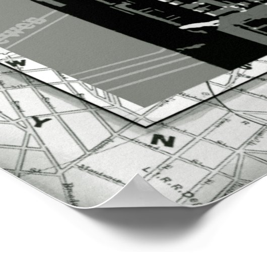 Straßen New Yorks mit dem Empire State Gebäude Poster (Ecke)