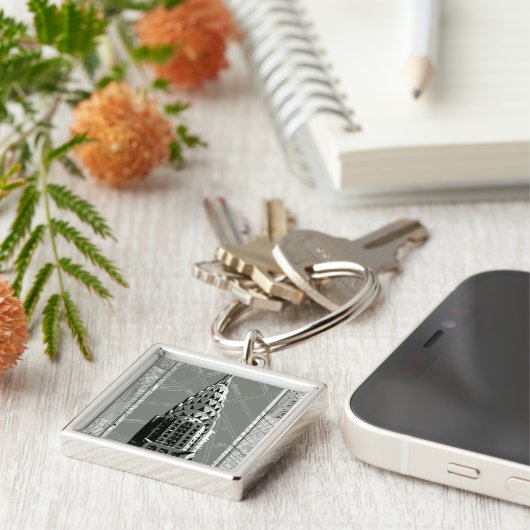 Straßen New Yorks mit dem Empire State Gebäude Schlüsselanhänger (Seite)