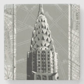 Straßen New Yorks mit dem Empire State Gebäude Steinuntersetzer (Vorderseite)