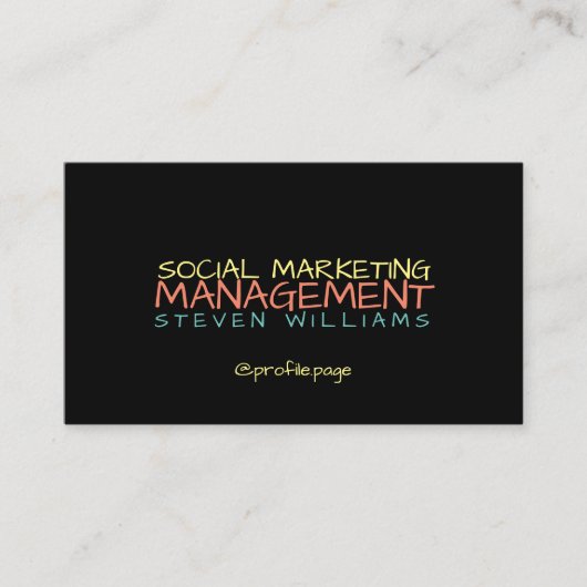 Straßen-Popkunst-Arttext Visitenkarte (Vorderseite)