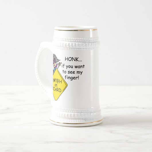 Straßen-Raserei-Spaß Bierglas (Vorderseite Links)