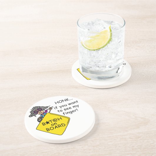 Straßen-Raserei-Spaß Sandstein Untersetzer (Seite)