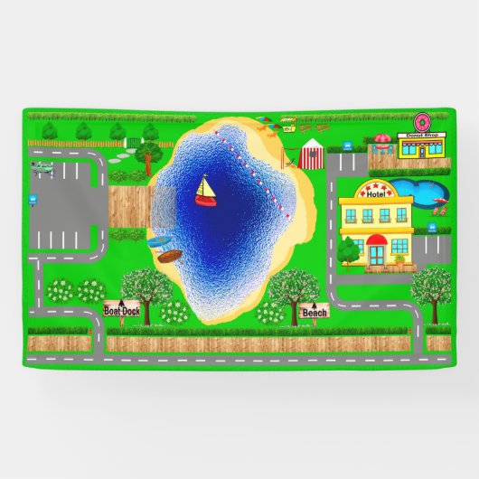 Straßen-See für Autos 3x5 Banner (Horizontal)