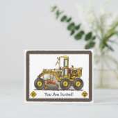 Straßen-Sortierer-Bau scherzt Party Einladung (Stehend Vorderseite)