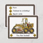 Straßen-Sortierer-Bau scherzt Party Einladung (Vorne/Hinten)