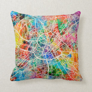 Straßen-Stadt-Karte Manchesters England Kissen