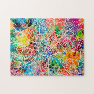 Straßen-Stadt-Karte Manchesters England Puzzle