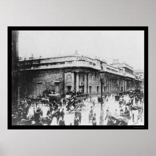 Straßen-Szene an Bank of England in London 1914 Poster
