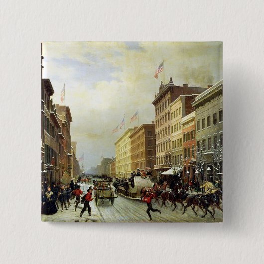 Straßen-Szene in New York Button (Vorderseite)