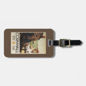 Straßen-Szene mit zwei Männern, die Eisenbahn Gepäckanhänger (Vorderseite horizontal)