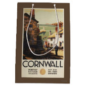 Straßen-Szene mit zwei Männern, die Eisenbahn Mittlere Geschenktüte (Rückseite)