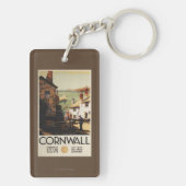 Straßen-Szene mit zwei Männern, die Eisenbahn Schlüsselanhänger (Rückseite)