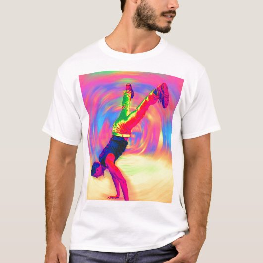 Straßen-Tanzen, Regenbogen, radial T-Shirt (Vorderseite)