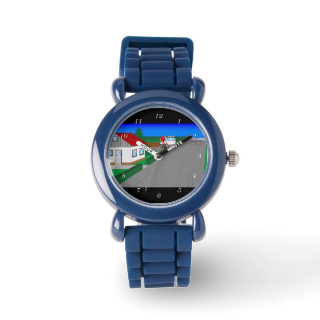 Straßen und Hausbau Armbanduhr (Vorderseite)