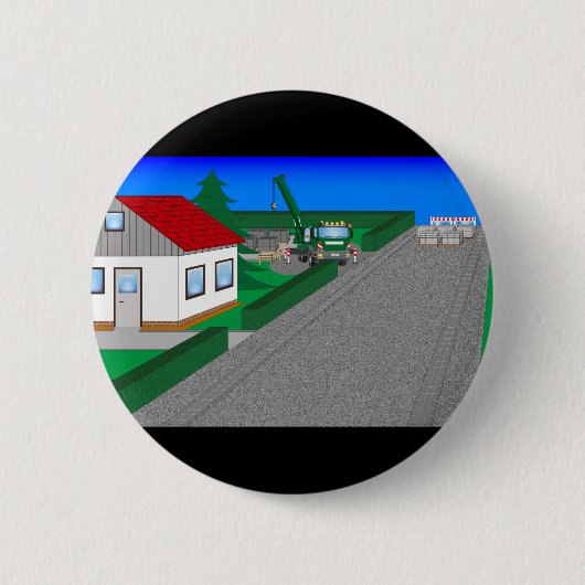 Straßen und Hausbau Button (Vorderseite)