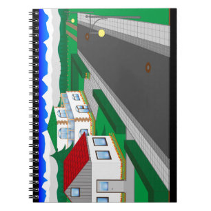 Straßen und Hausbau Notizblock