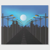 Straßen und Mond Geschenkpapier (Flach)