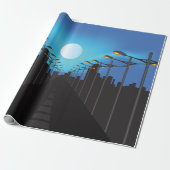 Straßen und Mond Geschenkpapier (Ungerollt)