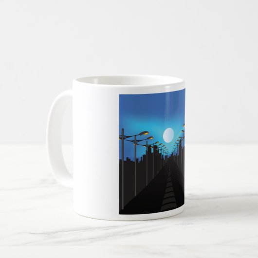 Straßen und Mond Kaffeetasse (Vorderseite Links)