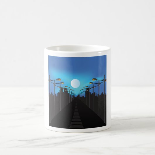 Straßen und Mond Kaffeetasse (Mittel)