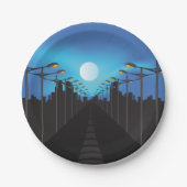 Straßen und Mond Pappteller (Vorderseite)