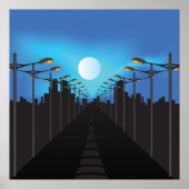 Straßen und Mond Poster (Vorne)