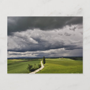 Straßen- und Sturmwolken, ländliche Toskana, Postkarte